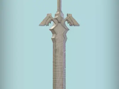 The glowing Sword  Low-poly 3D model