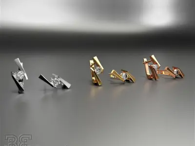 Classic diamond earrings luxury stunning ear ring 3D print model