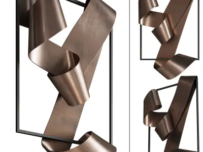 070 Brass Landscape 1908 sculpture by Martha Sturdy 3D model