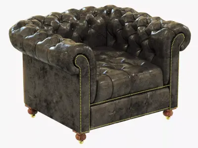 Restoration Hardware Cambridge Leather Chair 3D model