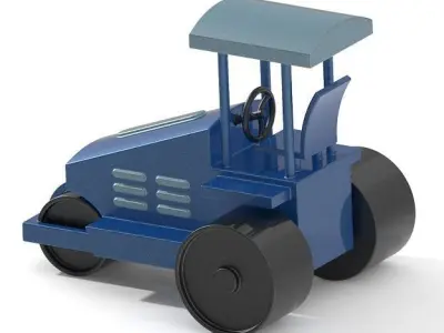 Classic Road Roller Machine 3D print model