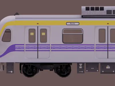 Hyundai Rotem Train Car Interior Exterior Full Train LRT 2 3D model