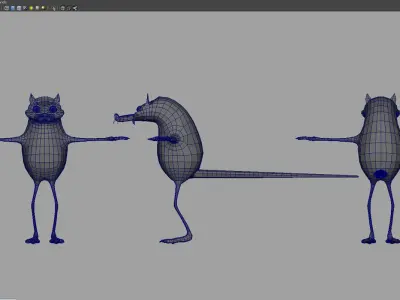 rat cartoon 3d model 3D model