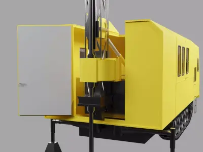 Snowcat tractor Low-poly 3D model