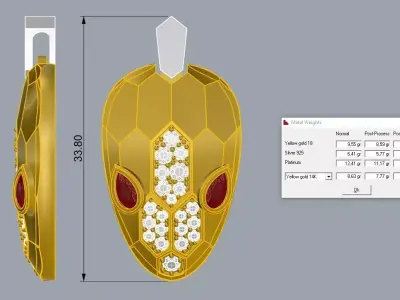 Set Bulgari Jewlery  Ring Pendant Earring  3D print model