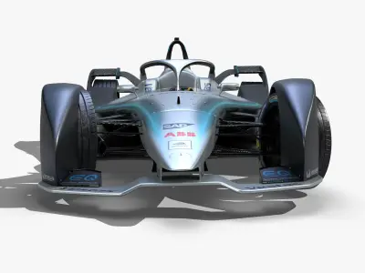 Mercedes Formula E 2020 Low-poly 3D model