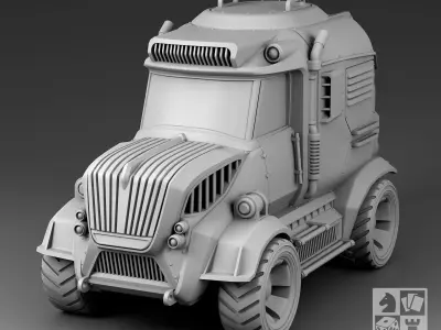 Futuristic armored vehicle 3D print model