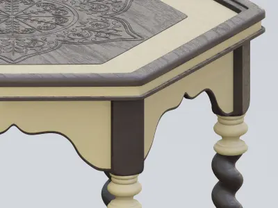 Moroccan twisted nightstand 3D model