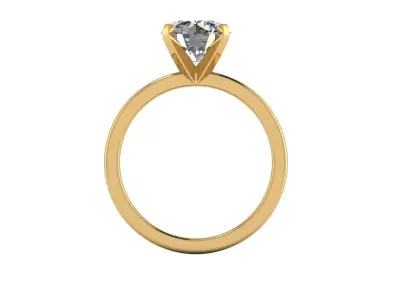 Solitaire Diamond Women Wedding Ring R1 3D print model