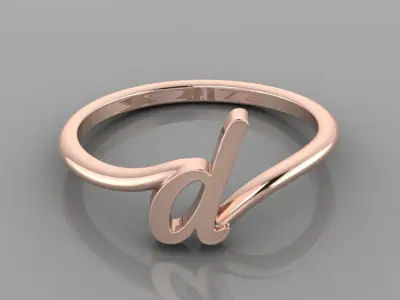 Alphabet Ring  D 3D print model