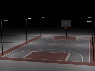 Basketball Court Low-poly 3D model