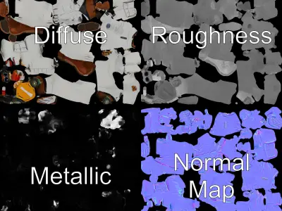 Engineer Character Model Rigged and Animated Low-poly 3D model