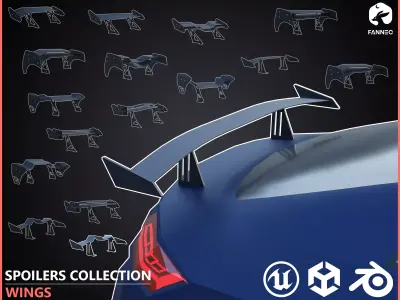 WINGS - Spoilers Collection - All Formats Low-poly 3D model