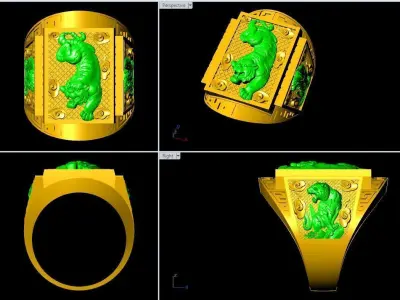 Rings Tiger 3D print model