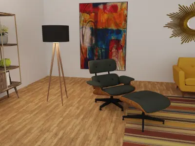 Mid-century Modern Living Room 3D model