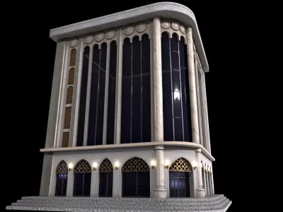 Low poly Eastern style Business Building Low-poly 3D model