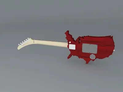 Map of America guitar Free 3D model