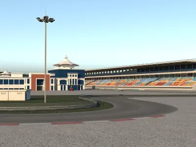 Istanbul Park Formula F1 Racing Circuit Track Model Low-poly 3D model