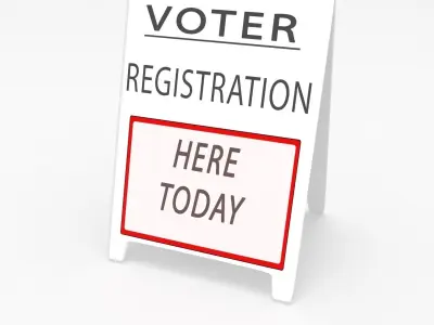 voter registartion sign board 3D 3D model