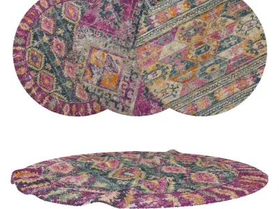 Round Rug Set 170 3D model