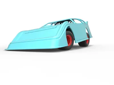 Super Dirt Late model while turning Scale 1 to 25 3D print model