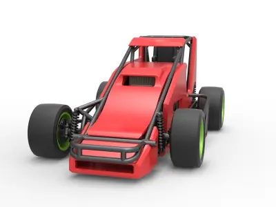 Pavement Sprint car Scale 1 to 25 3D print model