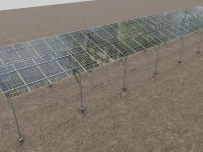 Solar Steel Construction For Farms Type-3 3D model