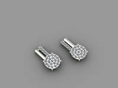 earrings person diamond stud 3D print model
