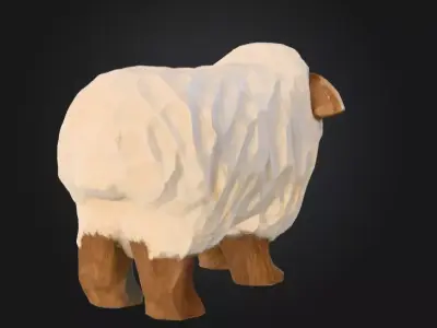 Woolly Sculpture  Low-poly 3D model