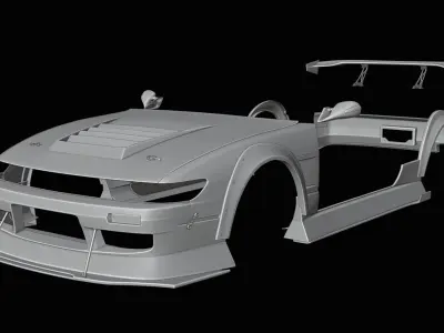 URAS Type-4 Body Kit Keiichi Nomura Spec GTS GT7 PS13 Silvia 3D model