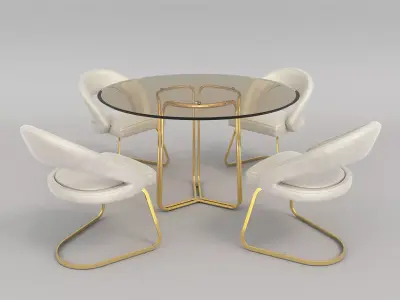 Modern Table and Chair Set 2 3D model