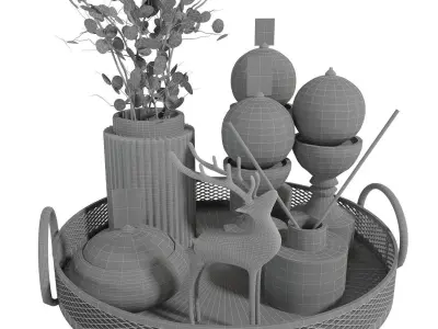 Decorative set 5 3D model buy