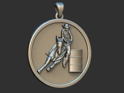 Horse Barrel Racing  3D print model