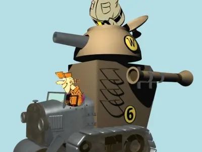 Wacky Races Car 6 3D Model 3D model