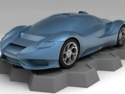 Anaconda Supercar 3v3 - Printable 3D print model