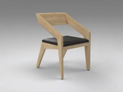 Brenton Dining Chair oak finish Low-poly 3D model