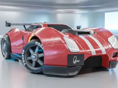 Stylized Racing Car Low-poly 3D model