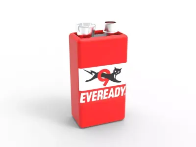 Battery 3D model-9v 3D print model