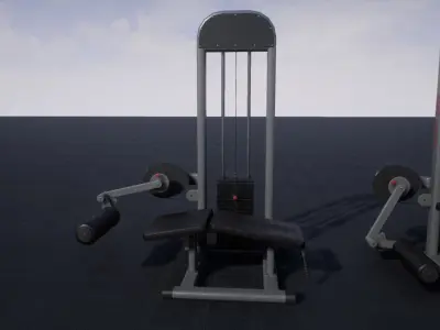 Leg Extension Curl Machine Low-poly 3D model