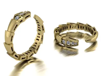 Bvlgari Snake Ring Gold 3D print model