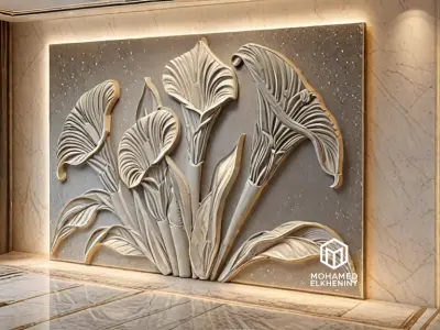 CNC Wall Panels Modern Wall Decor 04 3D model