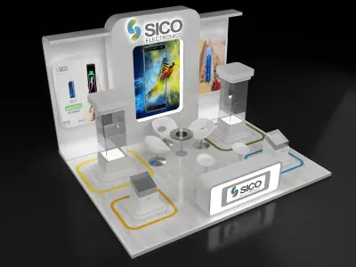 Booth Exhibition Stand a303b  3D model
