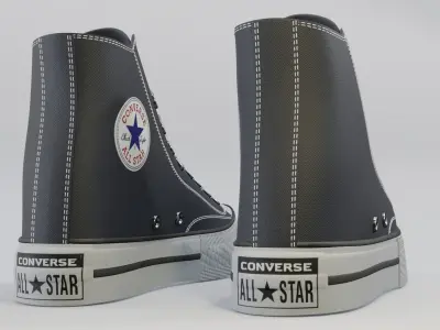 Basketball Leather Shoes Converse All Star Dark Blue 3D model