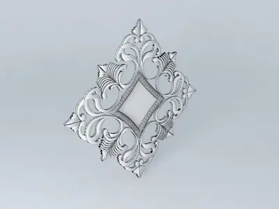 Silver and gold antique mirror Free 3D model