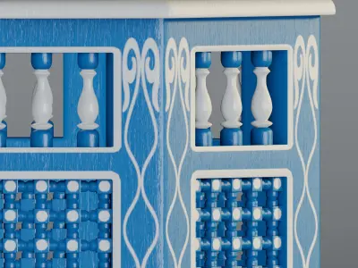 Moroccan octagonal side table 02 3D model