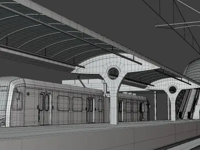 LA light rail station III 3D model