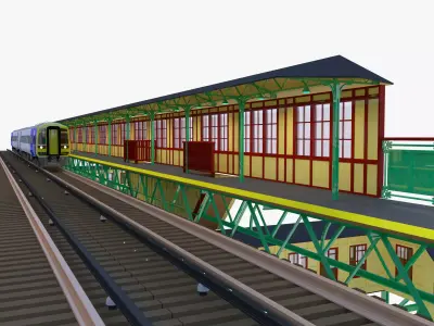 British railway station 3D model