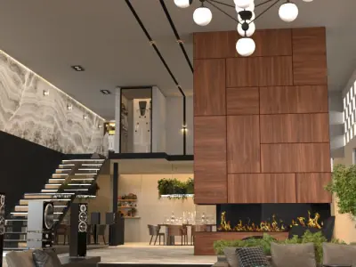 Modern Luxury Living Room-Contemporary Living Room 3D model