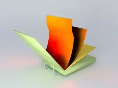 notebook with yellow pages Free 3D model