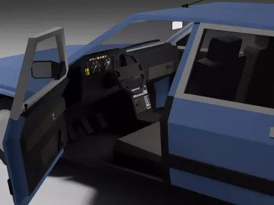 Low Poly 1980s Executive Sedan 3D Model Free Download Car03 Free low-poly 3D model